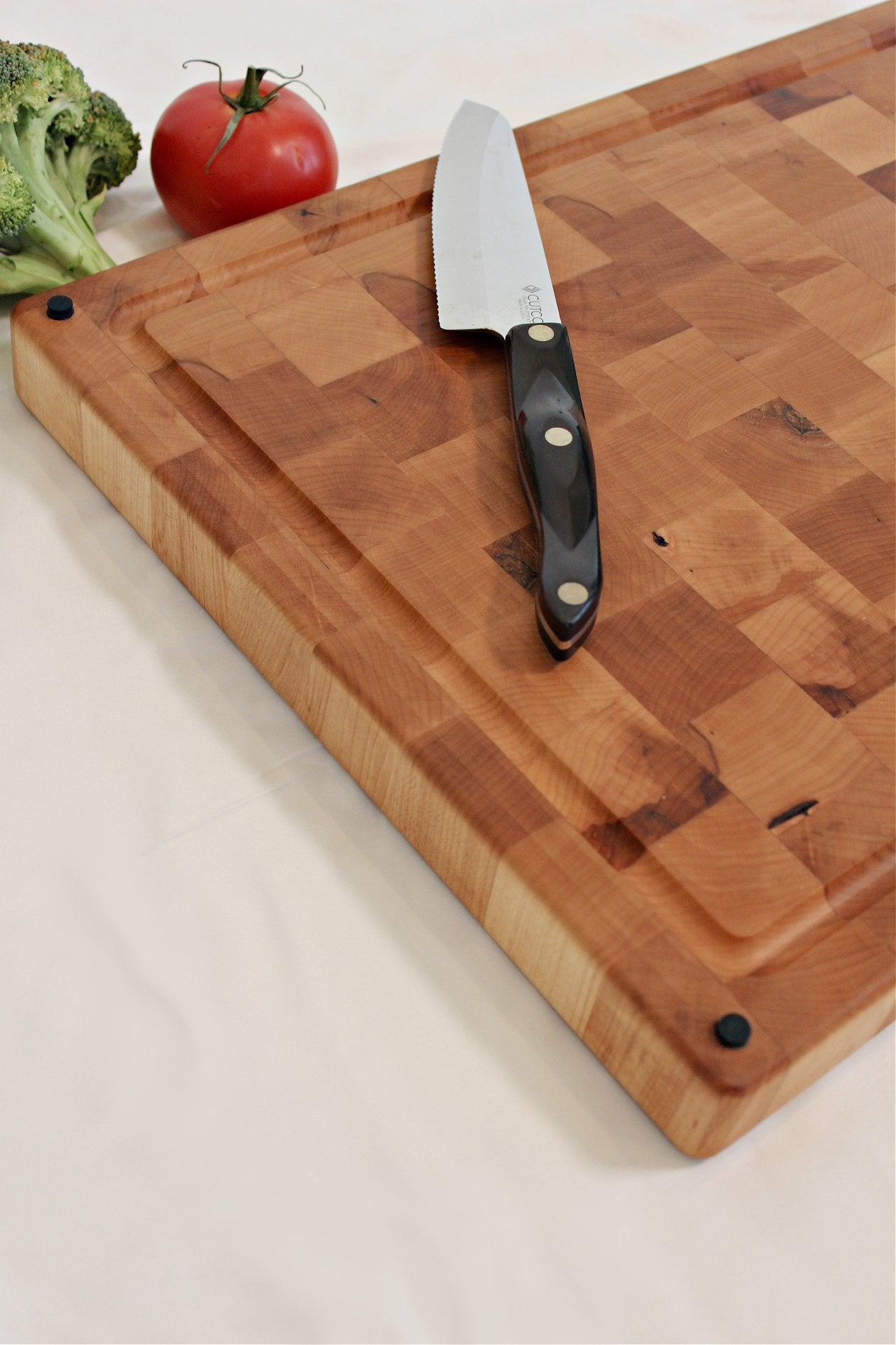 Large Wood Cutting Board with Handle - Butcher Block Cutting Board
